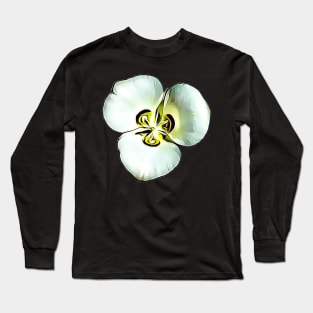 Utah State Flower Sego Lily Calochortus Nuttallii Pattern Long Sleeve T-Shirt